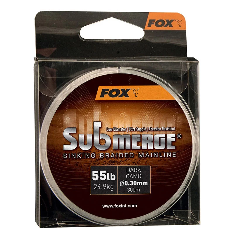 Fox Submerge Dark Camo Sinking Braid 300m - 0.30mm 55lb/25kgs 3 Fox Submerge Dark Camo Sinking Braid 300m - 0.30mm 55lb/25kgs